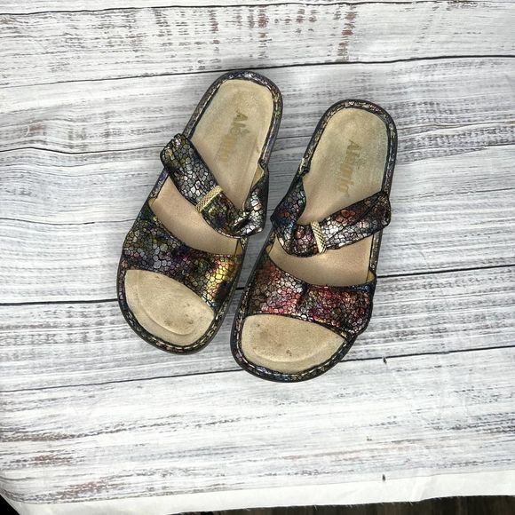 Alegria Karmen Rainbow Fun Double Strap Slide Comfort Sandals 8 - Picture 2 of 4